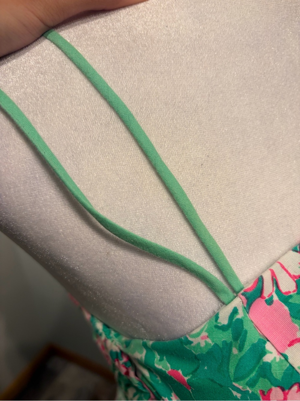 Floral Green & Pink Tie-Waist Romper - Picture 7 of 13